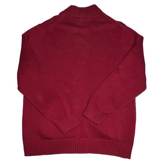 LL Bean Sweater Men’s Size L Red 1/4 Zip Pullover Mock Neck Long Sleeve Cotton - Picture 14 of 16